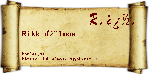 Rikk Álmos névjegykártya
